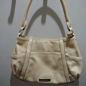 Liz Claiborne Cream Colored Medium Pebbled Satchel Top Handle Bag Vintage Y2K